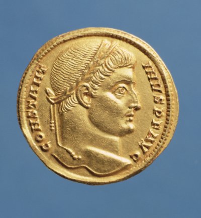 Solidus (dritto) di Costantino I, il Grande (306-337) con corona d